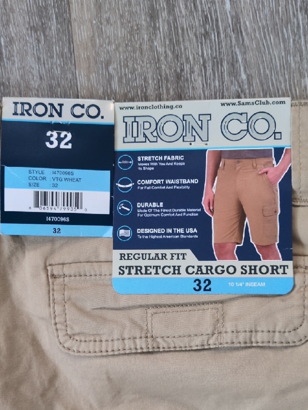 Men's Iron Co. Casual Cargo Shorts in Khaki - Lightweight Everyday Wear - Picture 3 of 7